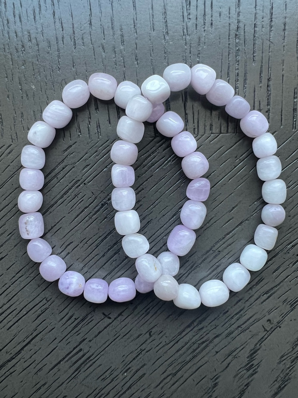 Kunzite cube bracelet 7-9mm SIZE 6.5-6.75’ ( ONE )